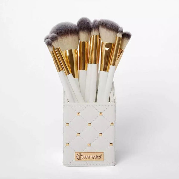 Cosmetics Elegance Brush Set - Studded Elegance White - Quick Baskets