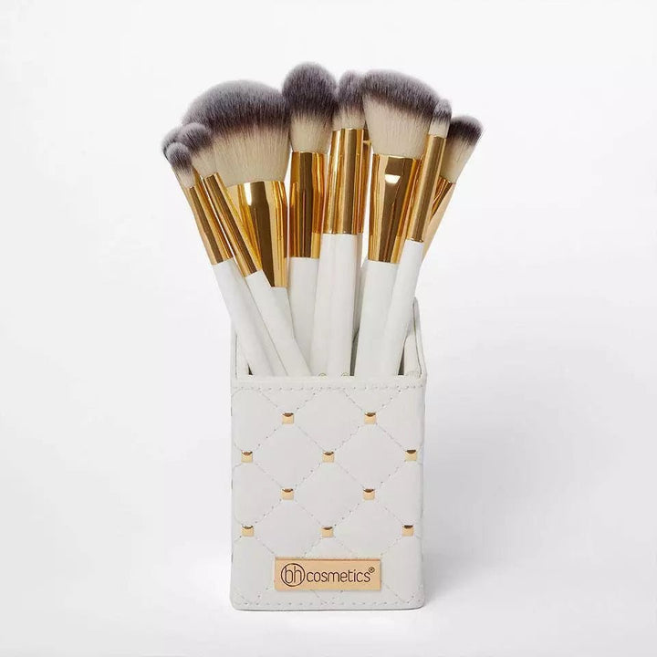 Cosmetics Elegance Brush Set - Studded Elegance White - Quick Baskets