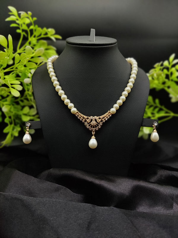 Regal Pearl Embrace Necklace Set With Elegant Drop Design ✨ - Quick Baskets