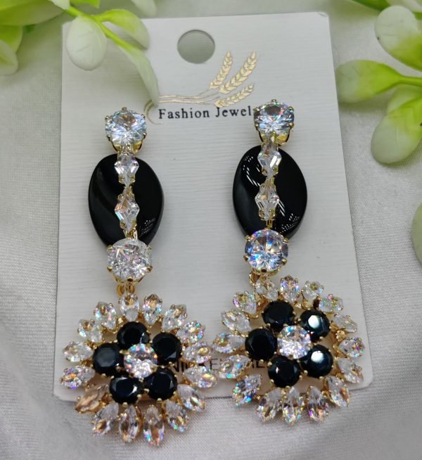 Imported Radiant Luxe Crystal Bloom Earrings - Quick Baskets