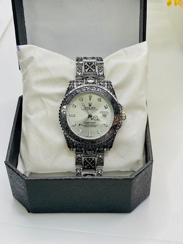 Luxury Regal Engraved stainless Steel Watch - Quick Baskets